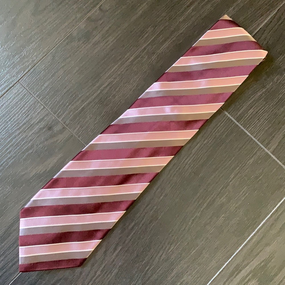 Burgundy striped silk tie - Banana Republic